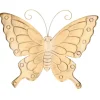 Muurvlinder - goudkleurig - metaal - tuindecoratie - 39 cm