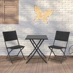 Muurvlinder - goudkleurig - metaal - tuindecoratie - 39 cm