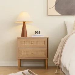 Nachtkastje - Bijzettafel - 39 x 48 x 49 cm - eiken kleur