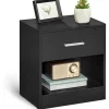 Nachtkastje - Nachtkast - 41 x 39 x 28 cm - Nachtkastje met Lade - Zwart