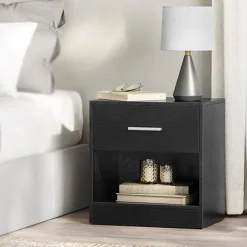 Nachtkastje - Nachtkast - 41 x 39 x 28 cm - Nachtkastje met Lade - Zwart