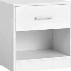 Nachtkastje - Nachtkast Wit - 41 x 39 x 28 cm - Nachtkastje met Lade - Wit