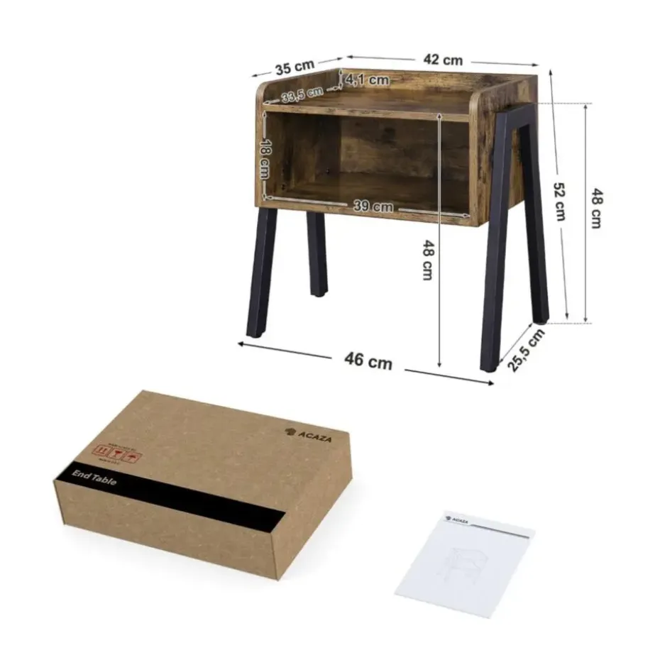 Nachtkastje - vintage look - 46x52x35 cm - vintage bruin