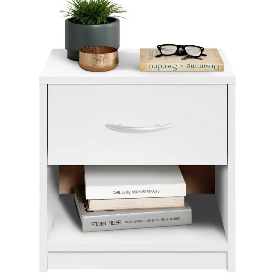 Nachtkastje Beppu met 1 lade - wit