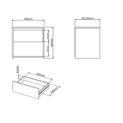 Nachtkastje Lyon - 1 lade - zwart