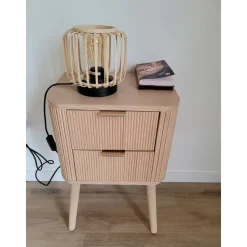 Nachtkastje met 3 laden van natuurlijk hout