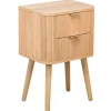 Nachtkastje met 2 laden van natuurlijk hout