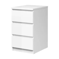 Nachtkastje Naia - 3 lades - hoogglans wit