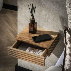 Nachtkastje Naturel Acaciahout - Set van 2 - 30x25x8cm