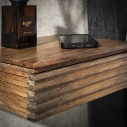 Nachtkastje Naturel Acaciahout - Set van 2 - 30x25x8cm