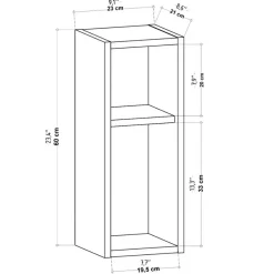 Nachtkastje Noano - 22x23x60 cm - MDF - antraciet