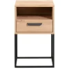 Nachtkastje Tokio - 1 lade en vak - eikenkleur