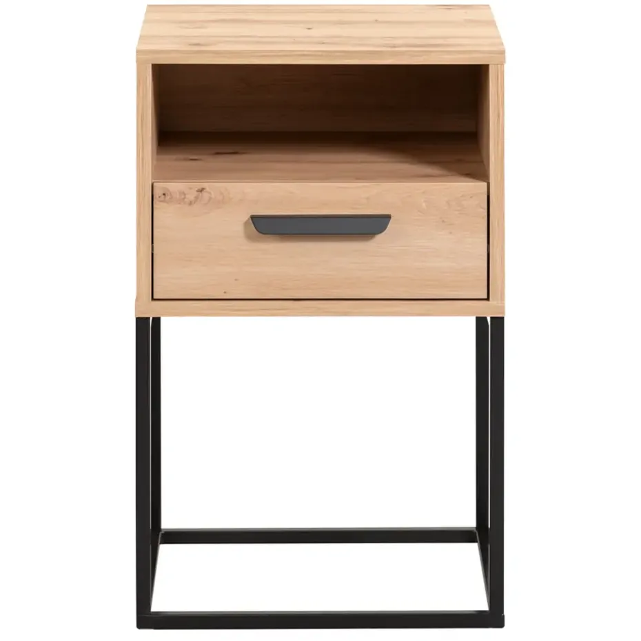 Nachtkastje Tokio - 1 lade en vak - eikenkleur