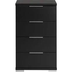 Nachtkastje Valencia - 4 lades - zwart