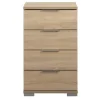 Nachtkastje Valencia - 4 lades - eikenkleur