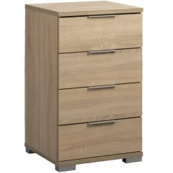 Nachtkastje Valencia - 4 lades - eikenkleur