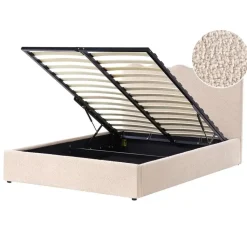 NANTERRE - Bed met opbergruimte - Beige - 140 x 200 cm - Bouclé