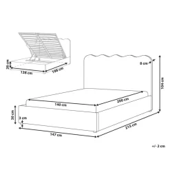 NANTERRE - Bed met opbergruimte - Beige - 140 x 200 cm - Bouclé