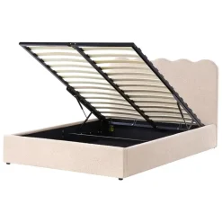 NANTERRE - Bed met opbergruimte - Beige - 140 x 200 cm - Bouclé