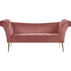NANTILLY - Chaise longue - Roze - Symmetrisch - Fluweel