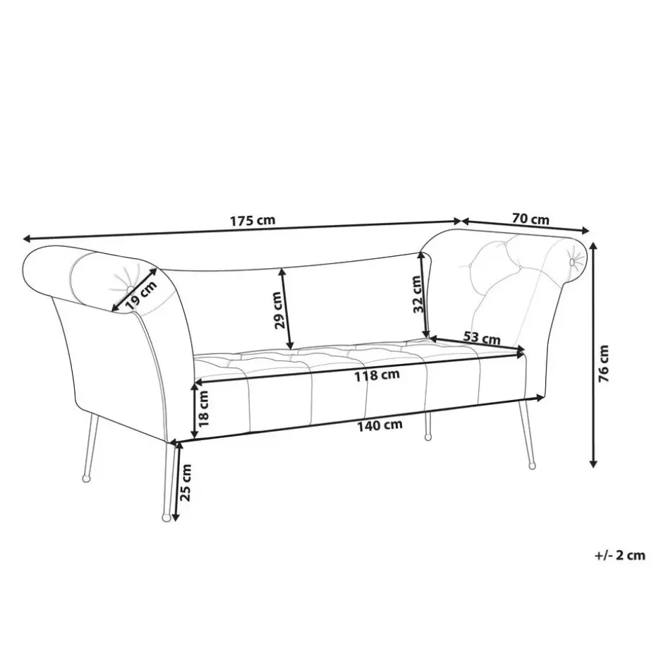 NANTILLY - Chaise longue - Roze - Symmetrisch - Fluweel