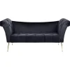 NANTILLY - Chaise longue - Zwart - Fluweel