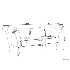 NANTILLY - Chaise longue - Zwart - Fluweel