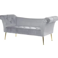 NANTILLY - Chaise longue - Grijs - Symmetrisch - Fluweel