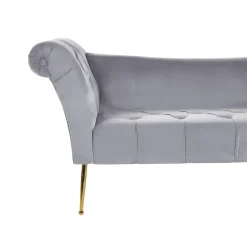 NANTILLY - Chaise longue - Grijs - Symmetrisch - Fluweel