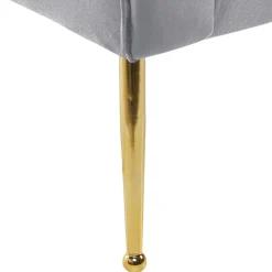 NANTILLY - Chaise longue - Grijs - Symmetrisch - Fluweel