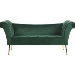 NANTILLY - Chaise longue - Groen - Symmetrisch - Fluweel