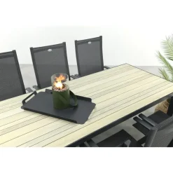 Napoli/Nola verstelbare tuinset 210x90 cm. - Antraciet/Houtlook