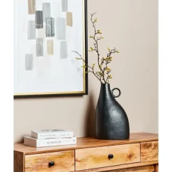 NARBADA - Decoratieve vaas - Zwart - Aluminium