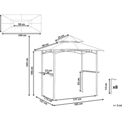 NARO - Tuinpaviljoen - Beige - Staal
