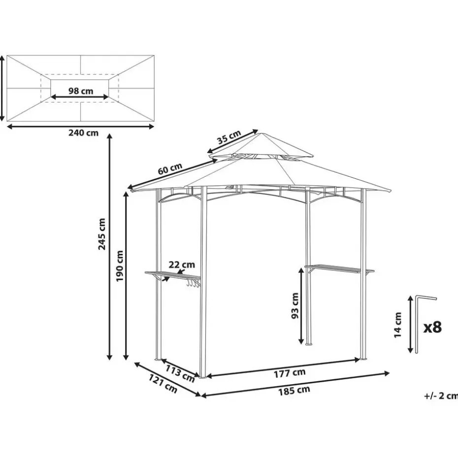 NARO - Tuinpaviljoen - Beige - Staal