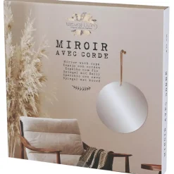 Natural Living spiegel - rond - naturel - jute touw - D30 cm
