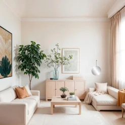 Natural Living spiegel - rond - naturel - jute touw - D30 cm