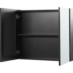 NAVARRA - Badkamermeubel - Zwart - 80 x 70 cm - Multiplex