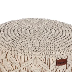 NAWABAD - Poef - Beige - 40 x 40 x 50 cm - Katoen