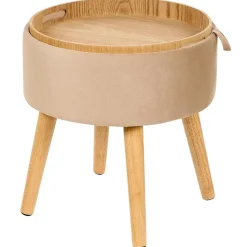 NEELY - Hocker - Beige - Fluweel