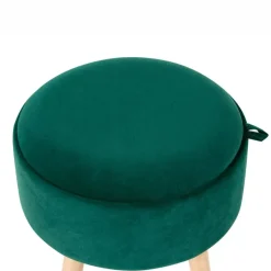 NEELY - Hocker met opbergruimte - Smaragdgroen - Fluweel