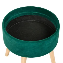 NEELY - Hocker met opbergruimte - Smaragdgroen - Fluweel