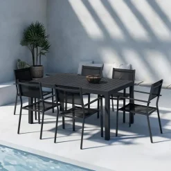 Nest outdoor Grace Uitschuifbare Tuintafel Zwart - 160 tot 240 x 100 cm