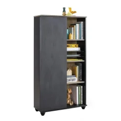 New York Compact boekenkast kast zwart tienerkamer