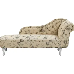 NIMES - Chaise longue - Beige - Rechterzijde - Polyester