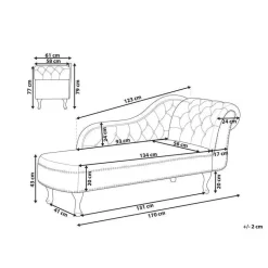 NIMES - Chaise longue - Beige - Rechterzijde - Polyester