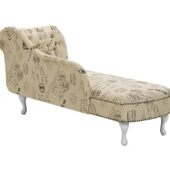 NIMES - Chaise longue - Beige - Rechterzijde - Polyester