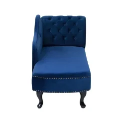 NIMES - Chaise longue - Blauw - Rechterzijde - Fluweel