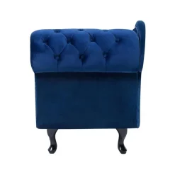 NIMES - Chaise longue - Blauw - Rechterzijde - Fluweel