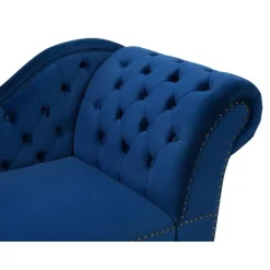 NIMES - Chaise longue - Blauw - Rechterzijde - Fluweel